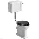 Traditional toilet met laaghangend reservoir